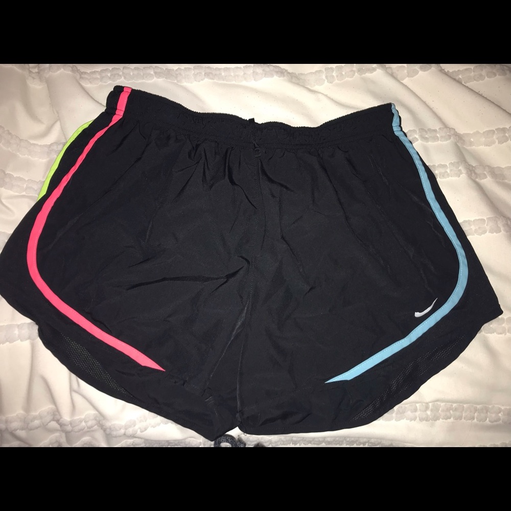 Multicolor/black Nike running shorts